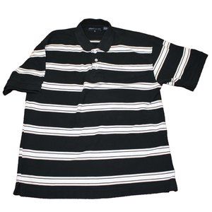Siegfried Men's XL Black Striped Polo     5017